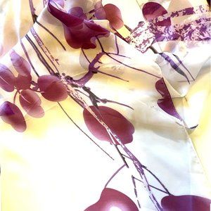 Purple Orchid White Floral Scarf